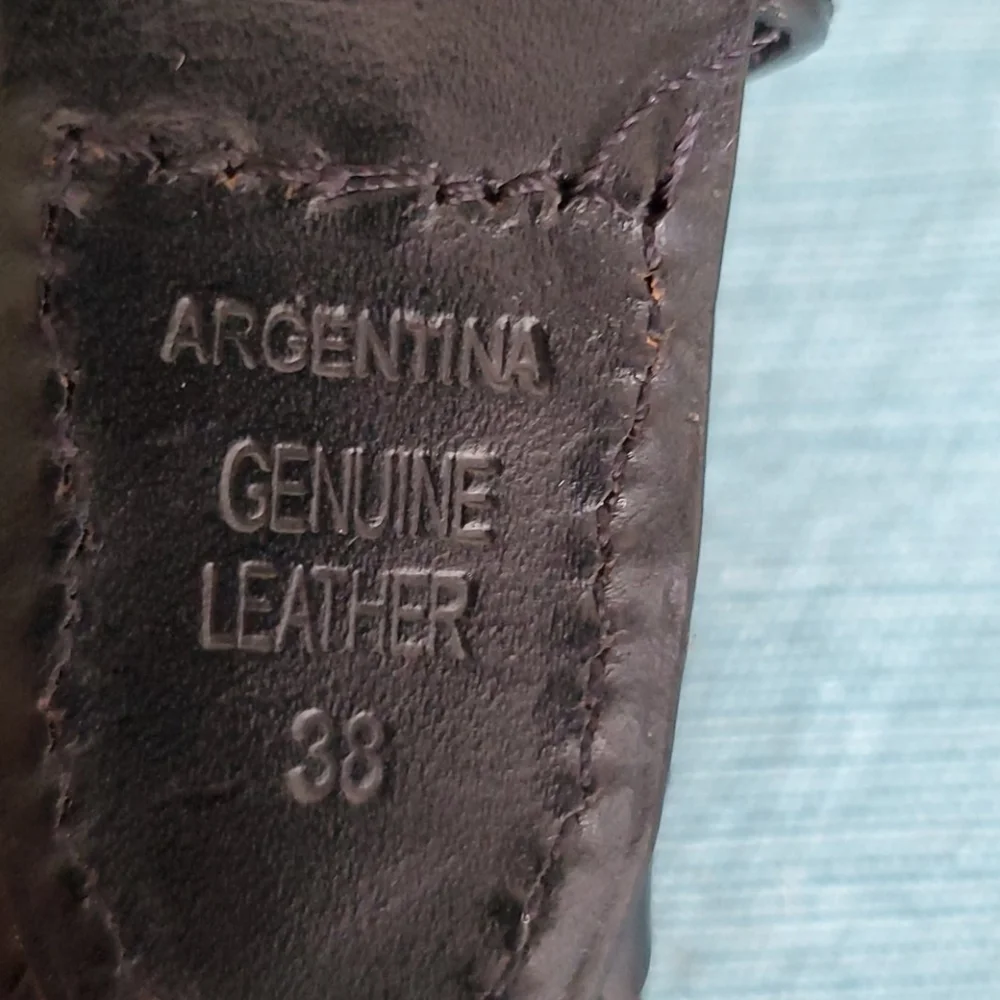 LEATHER INTERWOVEN BELT (38) Made in Argentina
